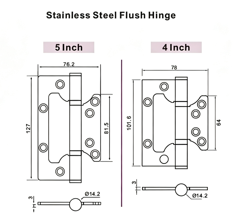 DH-A051 Bearing Butterfly Hinge Assembly Diagram DH-A051 Bearing Butterfly Hinge